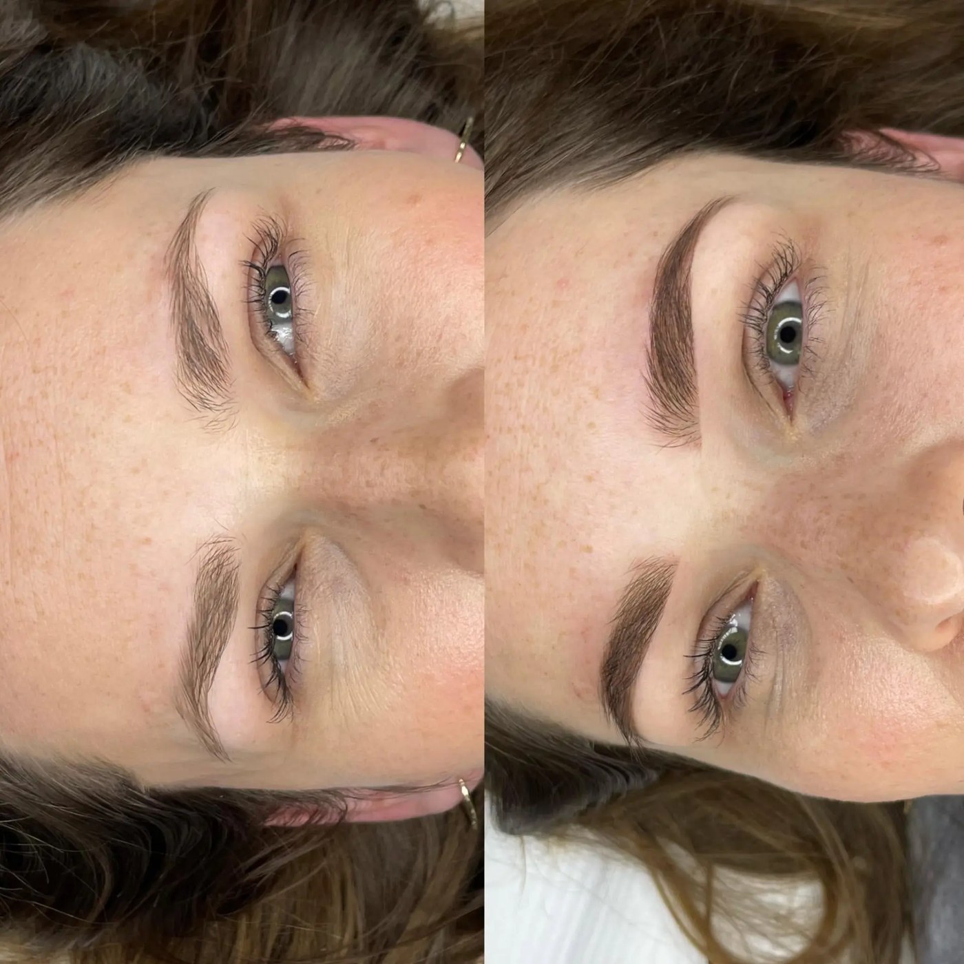 Ombre Brows before and after result by Aleksandra Zając