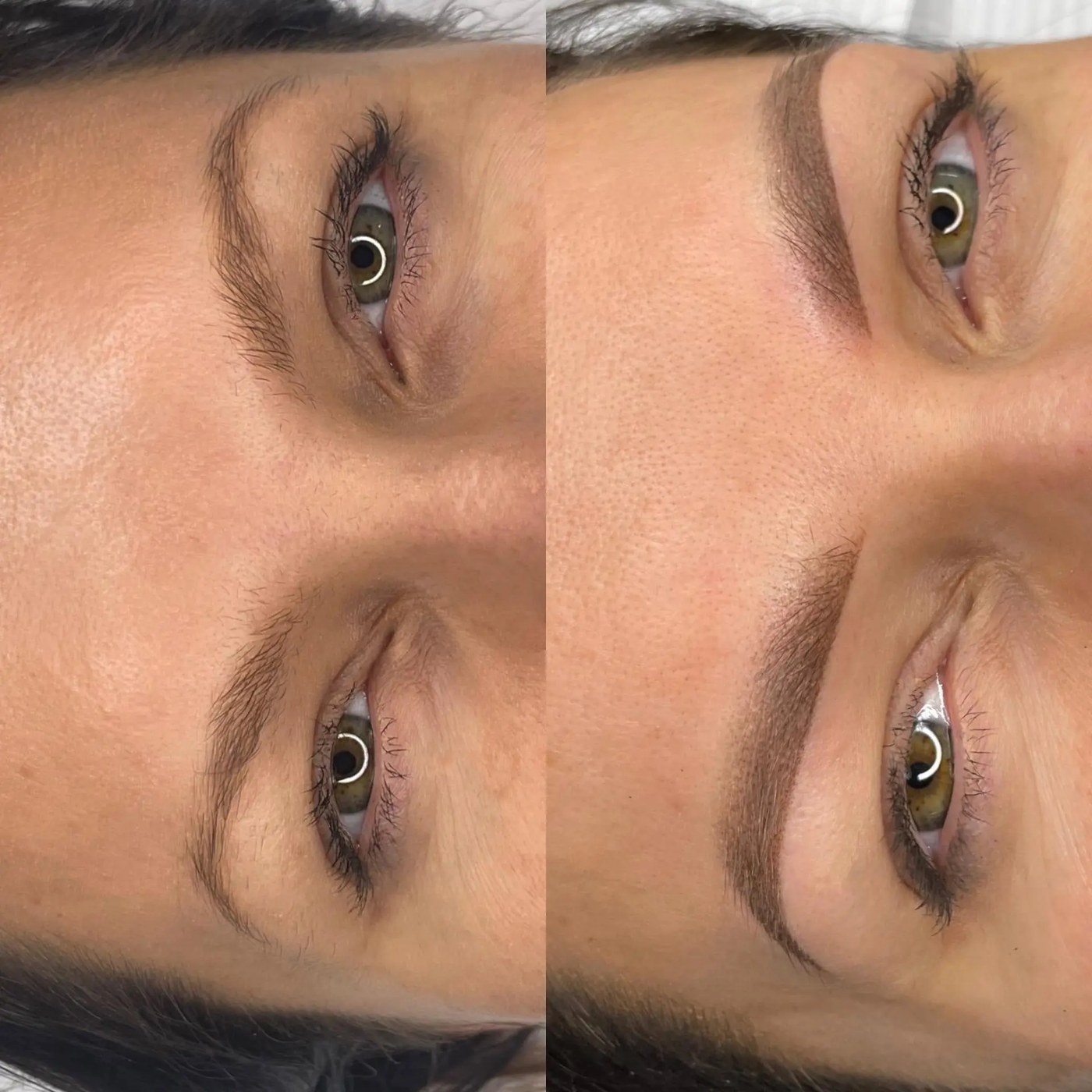 Ombre Brows before and after result by Aleksandra Zając